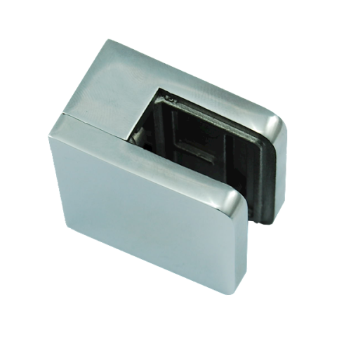 Uchwyt Prostokątny Szkła Do Rury Fi42,4 Poler INOX