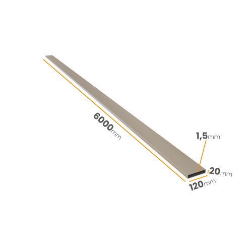 Profil aluminiowy - prostokątny 120x20x1,5x6000 6060 T66