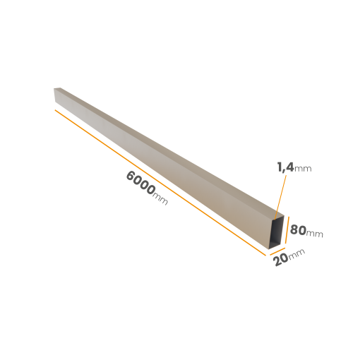 Profil aluminiowy 80x20x1,4x6000 6060 T66