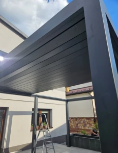 Pergola Aluminiowa 4x4m Tarasowa Ogrodowa Grafit RAL 7016 Nowoczesna