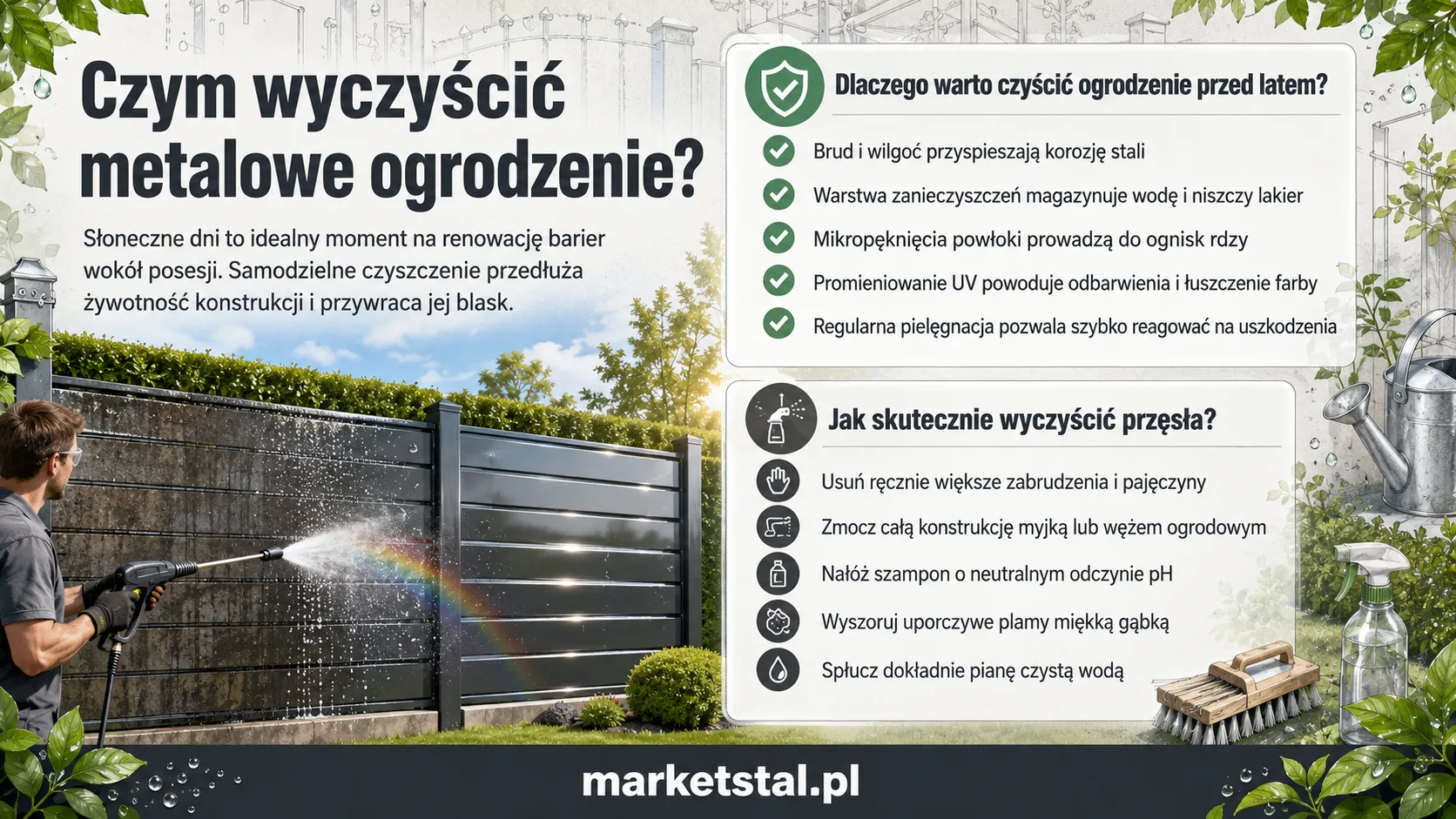 Czym wyczyścić metalowe ogrodzenie?