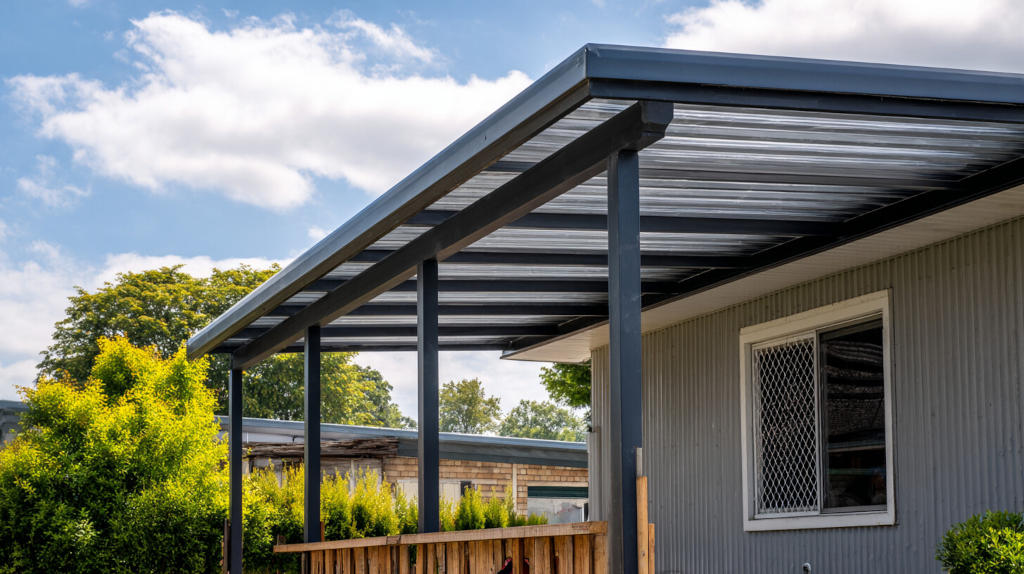 Konstrukcja metalowa pod zadaszenie z poliwęglanu