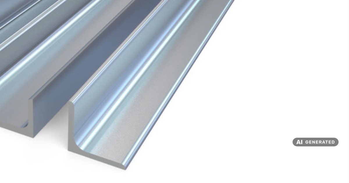 Ceownik aluminiowy - ilustracja profili otwartych na jasnym tle